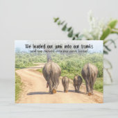 おもしろい引っ越し祝いパーティーオープンハウスゾウ移動 招待状 (スタンド正面)