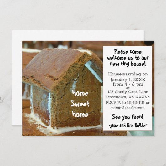 おもしろい引っ越し祝いパーティーニューホーム招待状 招待状 (正面/裏面)