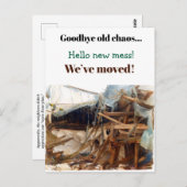 おもしろい引っ越し祝いパーティーパーティの招待状移動 ポストカード (正面/裏面)