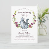 おもしろい引っ越し祝いパーティーパーティパーティー猫テーマ招待状 招待状 (スタンド正面)