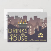 おもしろい引っ越し祝いパーティーパーティーデザイン ポストカード (正面/裏面)