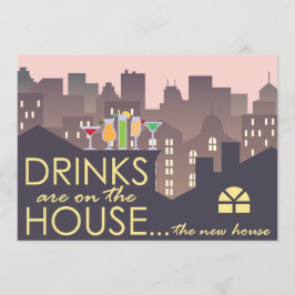 おもしろい引っ越し祝いパーティーパーティーデザイン 招待状