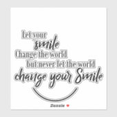 おもしろい引用文あなたのスマイルが世界を変える シール (シート)