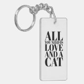 おもしろい引用文が必要なのは愛と猫 キーホルダー (正面左)