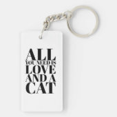 おもしろい引用文が必要なのは愛と猫 キーホルダー (裏面)