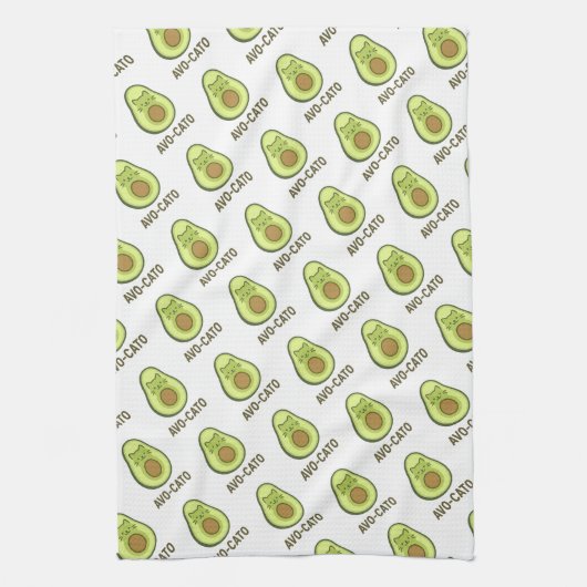 おもしろい引用文ことわざアヴォカトユーモアキャットアボカド キッチンタオル (縦)