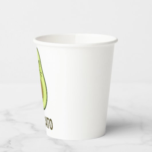 おもしろい引用文ことわざアヴォカトユーモアキャットアボカド 紙コップ (左)