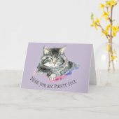 おもしろい引用文のおしゃれな母猫 カード (黄色い花)