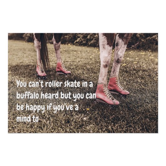 おもしろい引用文の可愛い画像を持つ牛のミームおもしろい ポスター (正面)