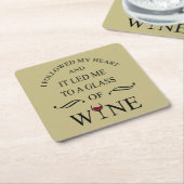 おもしろい引用文の有名なワインのドリンカースローガン スクエアペーパーコースター (アングル)