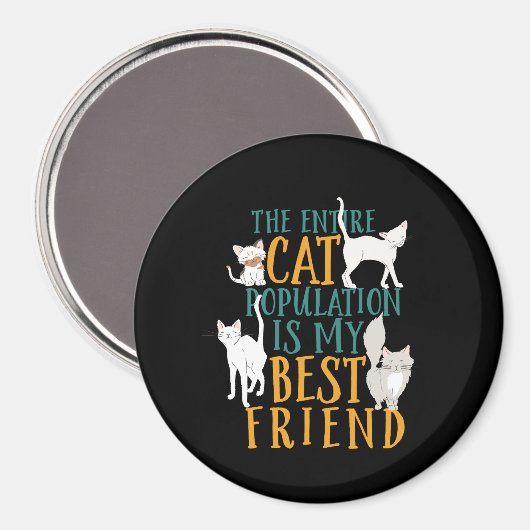 おもしろい引用文の猫は私の友最高の人 マグネット (正面/裏面)
