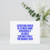 おもしろい引用文やる気を起こさせるカロリーSCR ポストカード (スタンド正面)