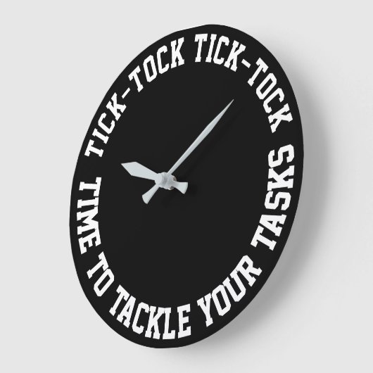 おもしろい引用文やる気を起こさせるブラックラウンドウォールクロック ラージ壁時計 (傾斜)