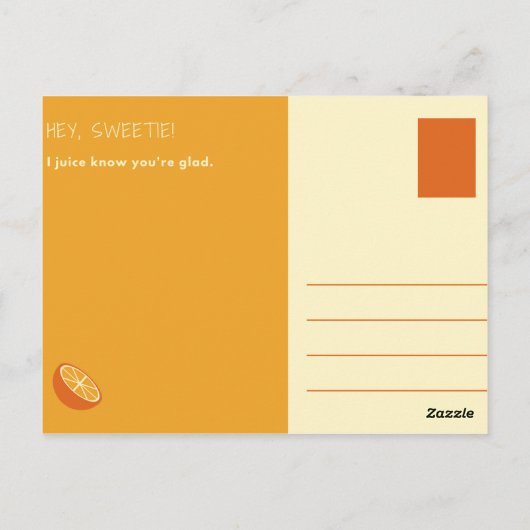 おもしろい引用文オレンジフルーツイラストレーション ポストカード (裏面)