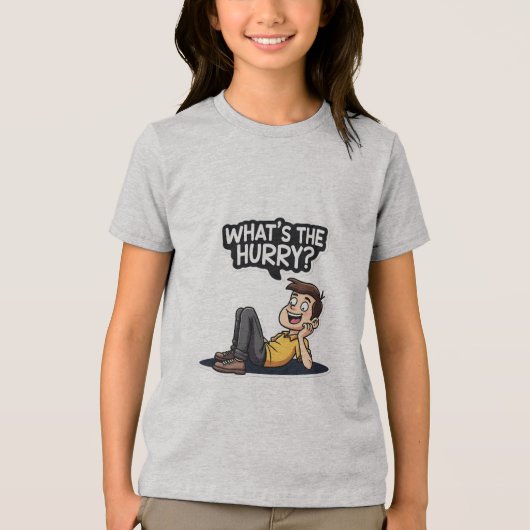 おもしろい引用文シャ子供へツ – 男の子と女の子 トライブレンドTシャツ (正面)