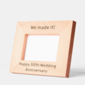 おもしろい引用文シンプル結婚の周年記念素朴文字 レーザー彫刻フレーム (左)