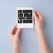 おもしろい引用文チラシ – 「遅くなってごめんね チラシ (手)