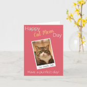 おもしろい引用文ネコ母マザーズ日カスタムピンク写真 カード (黄色い花)