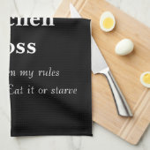 おもしろい引用文パーソナライズされた白黒モダン キッチンタオル (四つ折り)