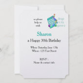 おもしろい引用文ビンゴテーマ誕生日カスタム招待状 招待状 (裏面)