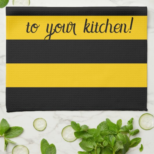 おもしろい引用文ビークラシックズのまわりにストライプ キッチンタオル (折り畳み)