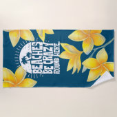 おもしろい引用文ビーチ熱狂する ビーチタオル (正面)