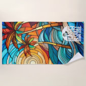 おもしろい引用文ビーチ熱狂する ビーチタオル (正面)