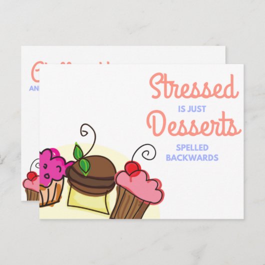 おもしろい引用文ホワイト図解入りの、写真付きのデザート ポストカード (正面/裏面)