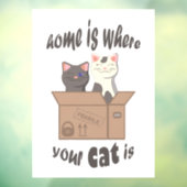 おもしろい引用文ホームは猫がいる場所 ウィンドウサイン (シート3)