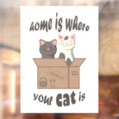 おもしろい引用文ホームは猫がいる場所 ウィンドウサイン (シート2)
