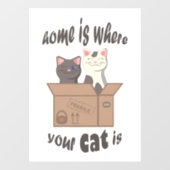 おもしろい引用文ホームは猫がいる場所 ウィンドウサイン (シート)