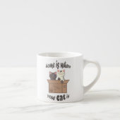 おもしろい引用文ホームは猫がいる場所 エスプレッソカップ (右)