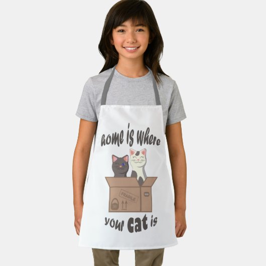 おもしろい引用文ホームは猫がいる場所 エプロン (インサイチュ)