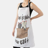 おもしろい引用文ホームは猫がいる場所 エプロン (インサイチュ)
