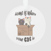 おもしろい引用文ホームは猫がいる場所 オーナメント (裏面)