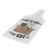 おもしろい引用文ホームは猫がいる場所 カッティングボード (角)