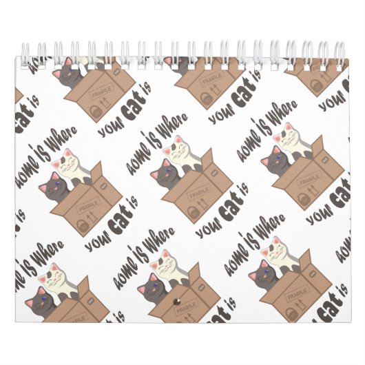 おもしろい引用文ホームは猫がいる場所 カレンダー (カバー)