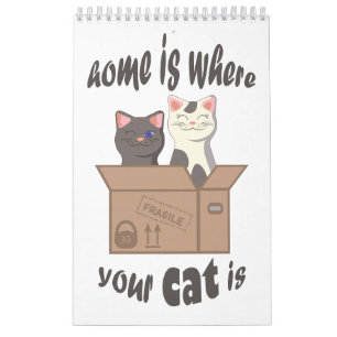 おもしろい引用文ホームは猫がいる場所 カレンダー