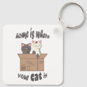 おもしろい引用文ホームは猫がいる場所 キーホルダー (裏面)
