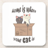 おもしろい引用文ホームは猫がいる場所 コースター (正面)