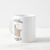 おもしろい引用文ホームは猫がいる場所 コーヒーマグカップ (正面左)