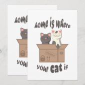 おもしろい引用文ホームは猫がいる場所 サンキューカード (正面/裏面)