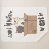 おもしろい引用文ホームは猫がいる場所 シェルパブランケット (正面(横))