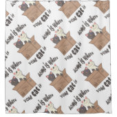 おもしろい引用文ホームは猫がいる場所 シャワーカーテン (正面)