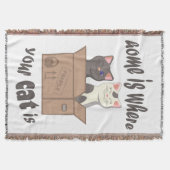 おもしろい引用文ホームは猫がいる場所 スローブランケット (正面)