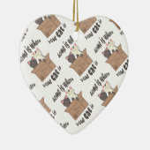 おもしろい引用文ホームは猫がいる場所 セラミックオーナメント (右)