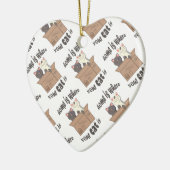 おもしろい引用文ホームは猫がいる場所 セラミックオーナメント (左)