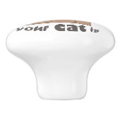 おもしろい引用文ホームは猫がいる場所 セラミックノブ (側面)