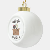 おもしろい引用文ホームは猫がいる場所 セラミックボールオーナメント (右)