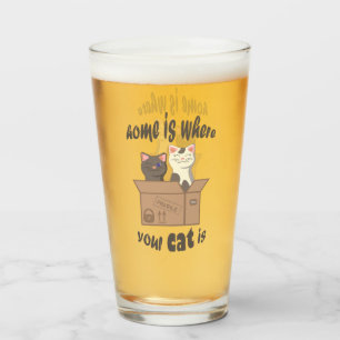 おもしろい引用文ホームは猫がいる場所 タンブラーグラス